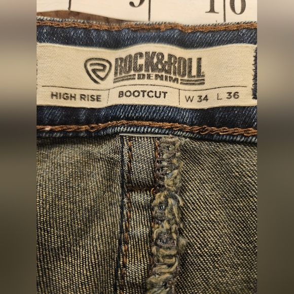 Rock & Roll Denim  High -Rise Bootcut Jeans black wash size 34 x 36 - Picture 5 of 5